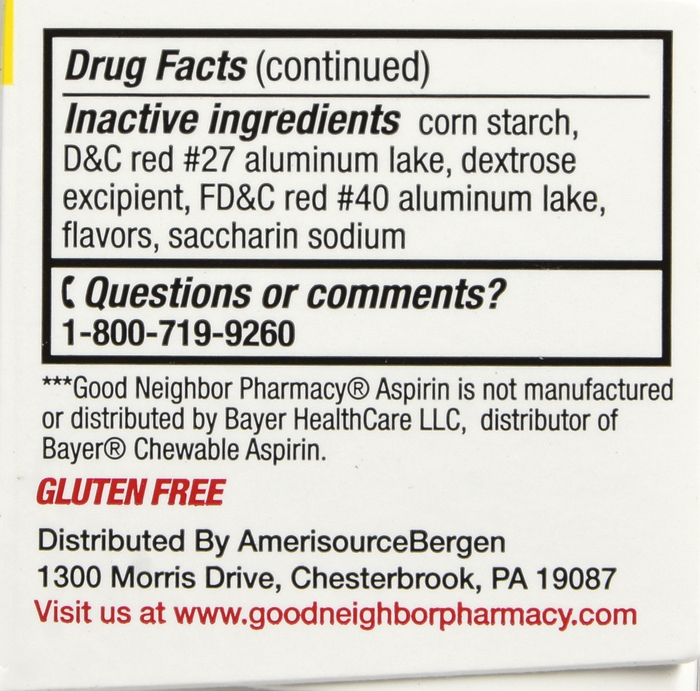 Good Neighbor Pharmacy Aspirin 81mg Cherry Chewable Tablets 36ct