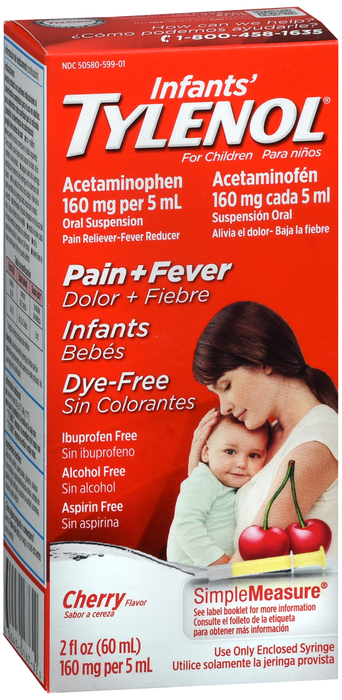 Infants' Tylenol Acetaminophen 160mg Dye-Free Cherry Oral Suspension 2oz