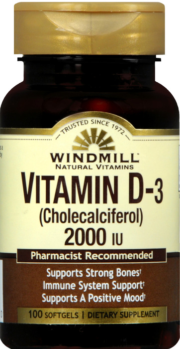 Windmill Vitamin D3 2000IU Softgels 100ct