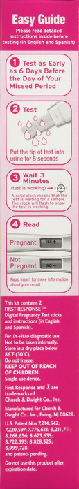 First Response Gold Digital Pregnancy Test 2ct