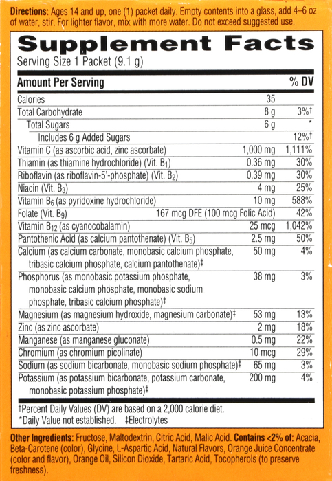 EMERGEN-C VIT C 1000MG ORANGE 10CT