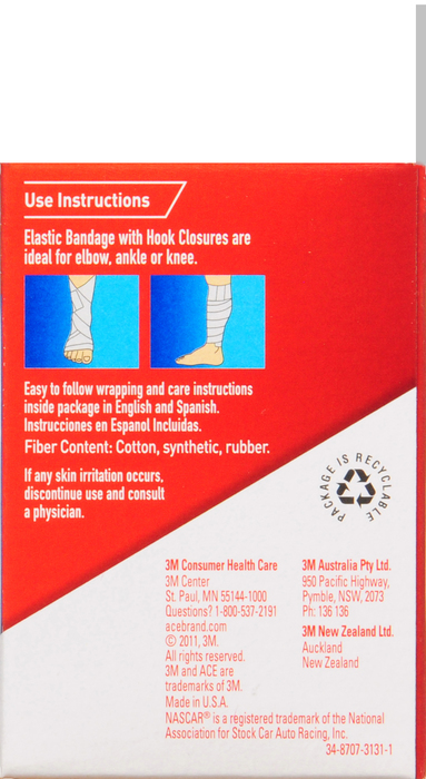 ACE 3 Inch Elastic Bandage with Velcro 1ct