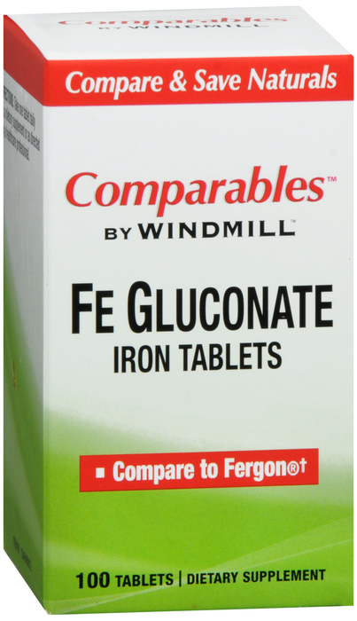 IRON GLUCONATE 27 MG TABLET 100CT WINDML