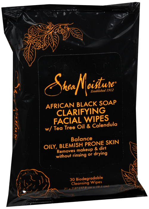 SHEA MOISTURE AFRCN BLK FACIAL WIPE 30CT