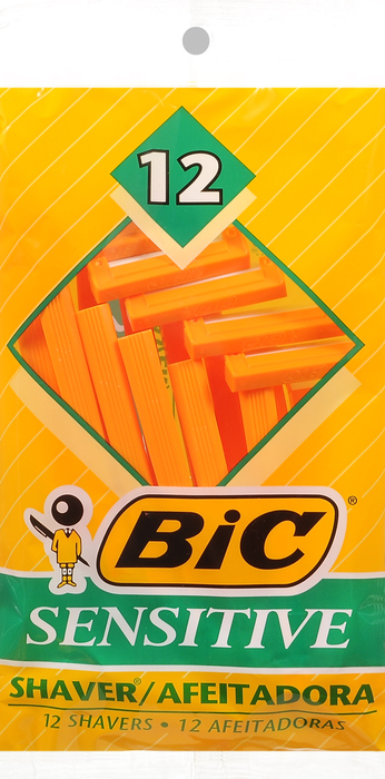 BIC CLASSIC RAZOR SENSITIVE SKIN 12CT