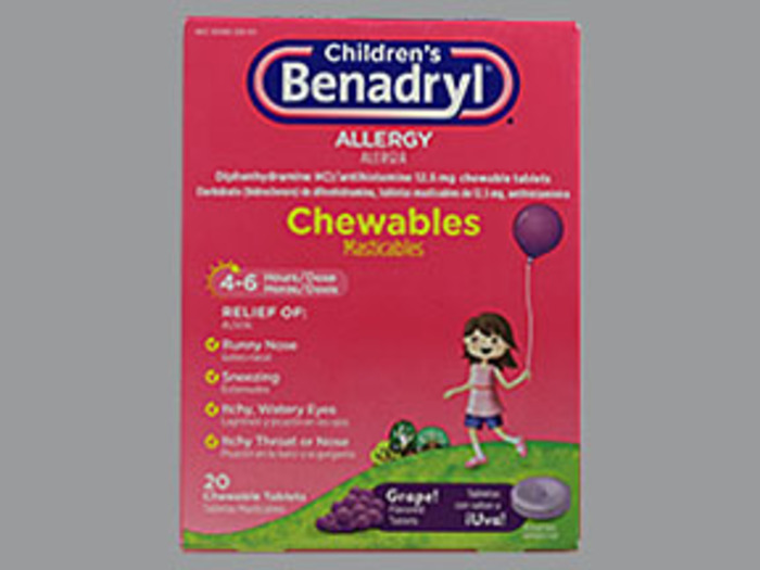 BENADRYL CHILD ALLERGY GRAPE CHWTAB 20CT