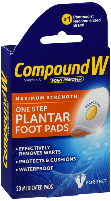 Compound W One Step Plantar Pads Wart Remover 20ct