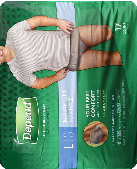 Depend Underwear Max Absorbency Men Large 2x17ct