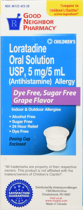 Good Neighbor Pharmacy Loratadine Oral Dye Free Sugar Free Grape Liquid 4oz