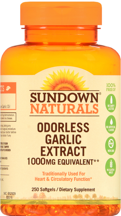 GARLIC ODRLES 1000MG SOFTGL 250CT SUNDWN