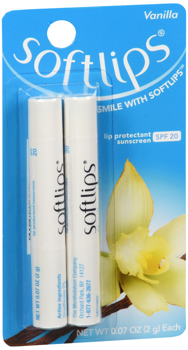 SOFTLIPS LIP PROTECTANT STICK SPF 20 VANILLA 2 PACK 0.14 OZ