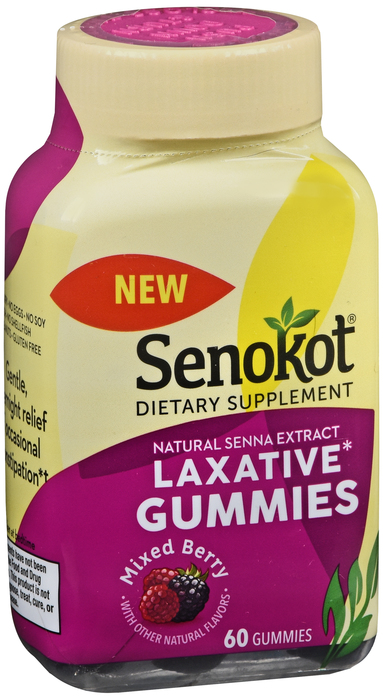 Senokot Natural Senna Extrace Laxative Gummies, Mixed Berry 60ct