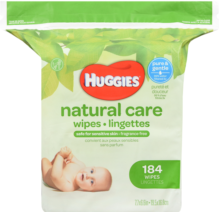 Huggies Natural Care Fragrance Free Wipes 184ct