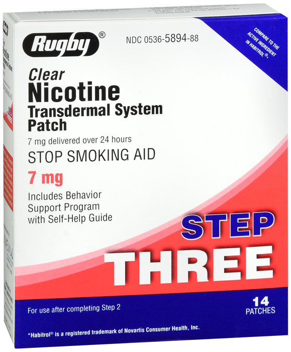 NICOTINE TRANSDERMAL PATCH 7MG 14CT WAT