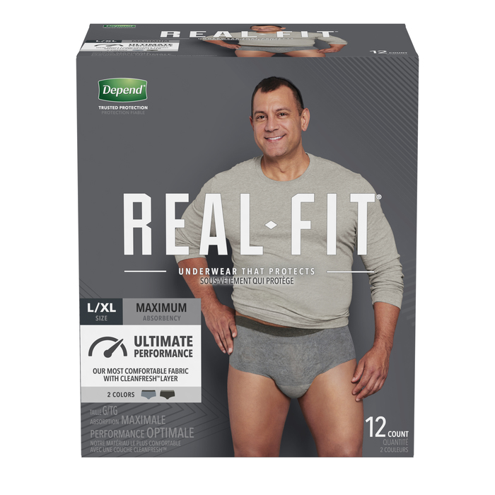 Depend Real-Fit Underwear That Protects Maximum Absorbency Large/XL 12ct