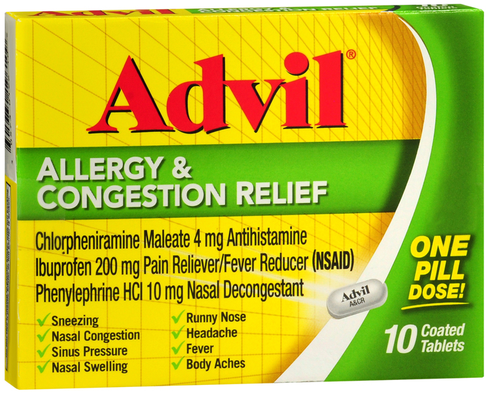 ADVIL ALLERGY CONGEST RELIEF TABLET 10CT