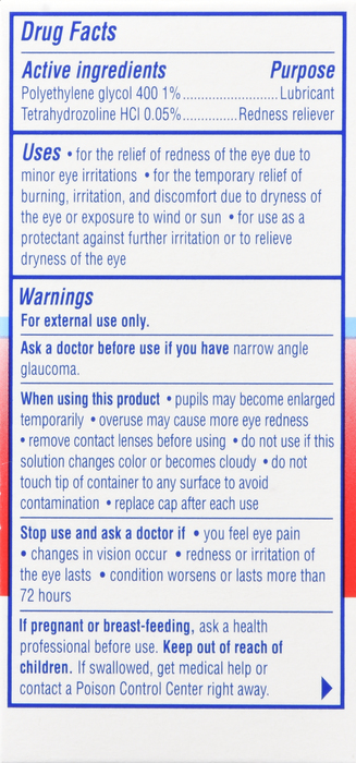 Visine Red Eye Hydrating Comfort Lubricating Eye Drops 0.5oz