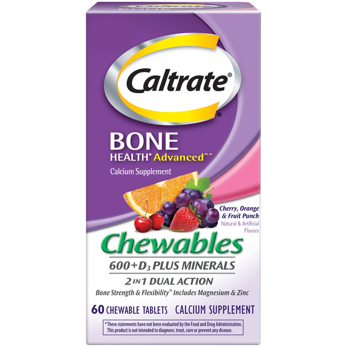 Caltrate Bone Health Advanced 600+D3 Chew 60