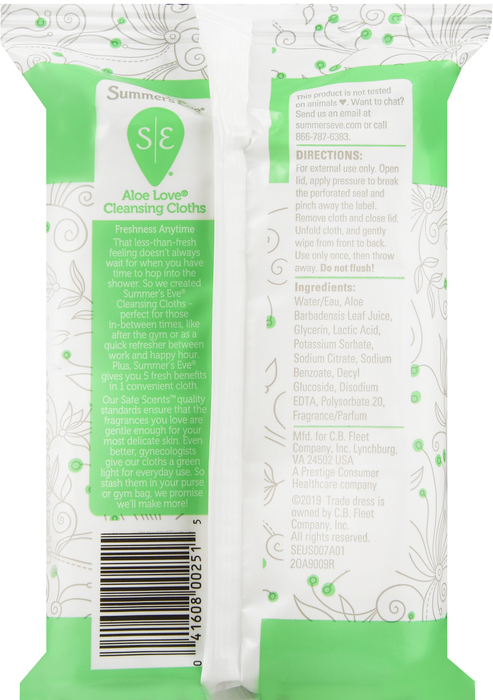 Summer's Eve Aloe Love Feminine Cleansing Cloths 32ct