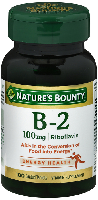 NATURES BOUNTY VITAMIN B2 100MG TABLET 100CT