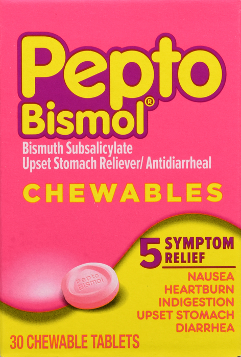 Pepto Bismol 5 Symptom Stomach Relief Original Chewable Tablets 30ct