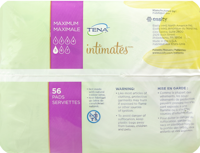 TENA INTIMATES MAX PAD 3X56CT