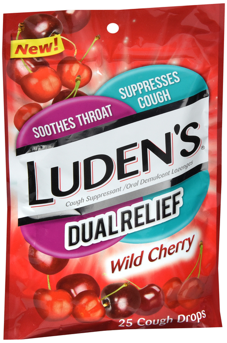 LUDENS DUAL RELIEF WILD CHERRY DROP 25CT