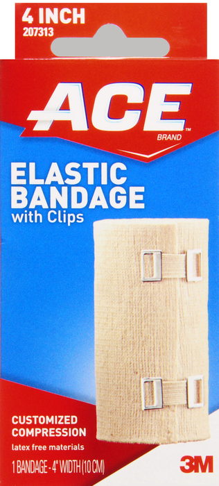 ACE 4 Inch Elastic Bandage with Clips1ct