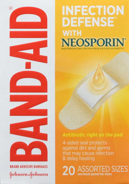 BAND-AID Infection Defense with Neosporin, Adhesive Bandages, Assorted Sizes 20ct