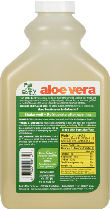 Fruit of the Earth Aloe Vera Juice Liquid 32oz