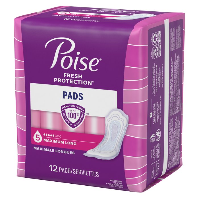 Poise Maximum Long Pads 4x12ct