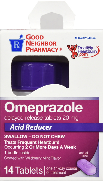 Good Neighbor Pharmacy Omeprazole Acid Reducer 20mg Wildberry Tablets 14ct