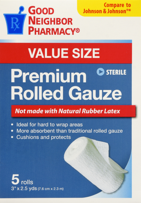 Good Neighbor Pharmacy Premium Rolled Gauze Value Size 5 rolls