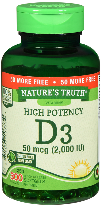 Nature's Truth Vitamin D3 2000IU Softgels 300ct