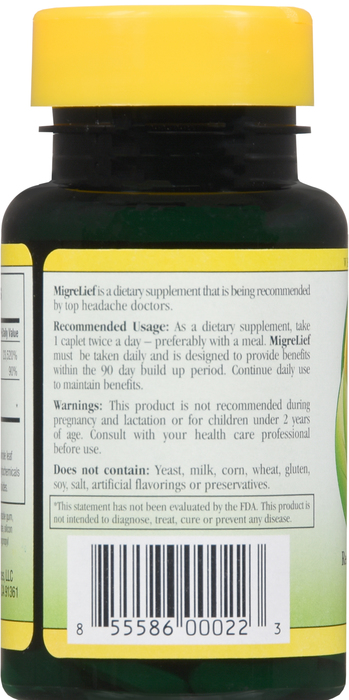 MigreLief Original Formula Triple Therapy with Puracol Caplets 60ct