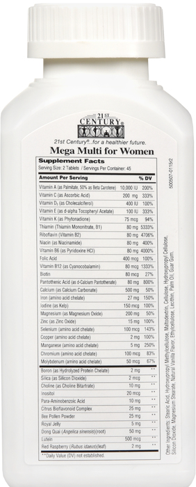 21st Century Mega Multivitamin For Women Tablets 90ct