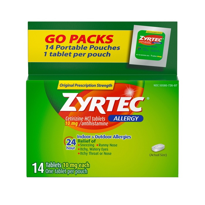 Zyrtec 24 Hour Allergy Relief w/ 10mg Cetirizine HCL Tablets 14ct