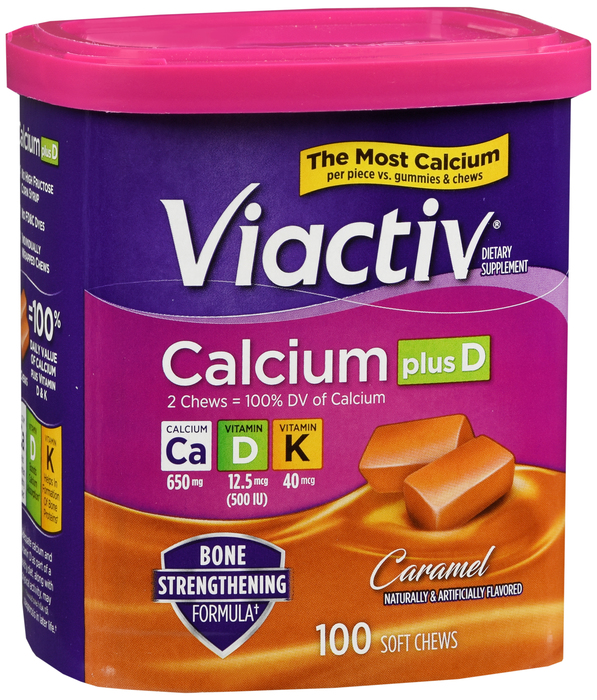 Viactiv Calcium Plus D Caramel Soft Chews 100ct