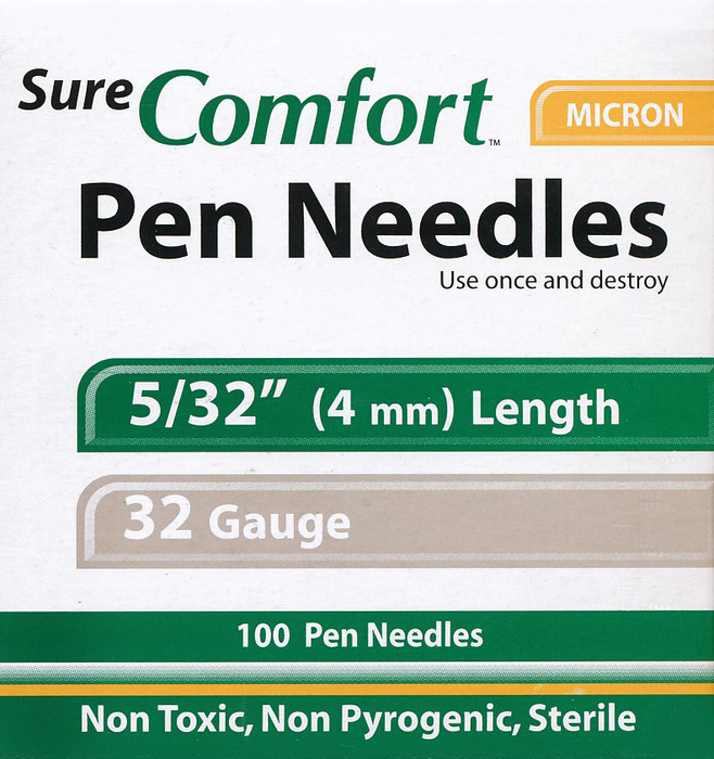 SureComfort Pen Needles 4mmx32g 100ct