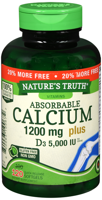 CALCIUM 1200MG+5000IU SGC 100+20 NAT TRU