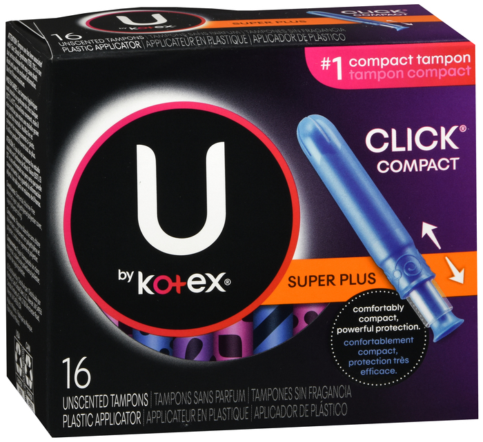 U by Kotex Click Compact Super Plush Absorbency Unscented Tampons 16ct