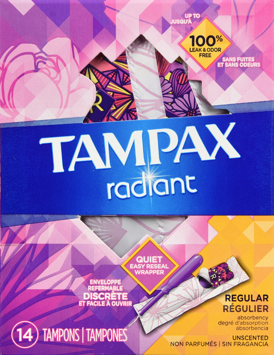 Tampax Unscented Radiant Regular Tampons 14ct