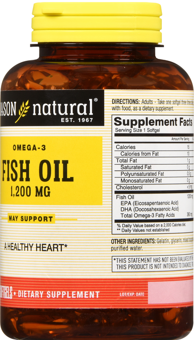 OMEGA3 FISH OIL 1200MG SGC 120CT MASON