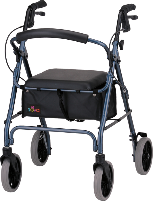 NOVA Zoom 22 Rolling Walker with 8" Wheels Blue