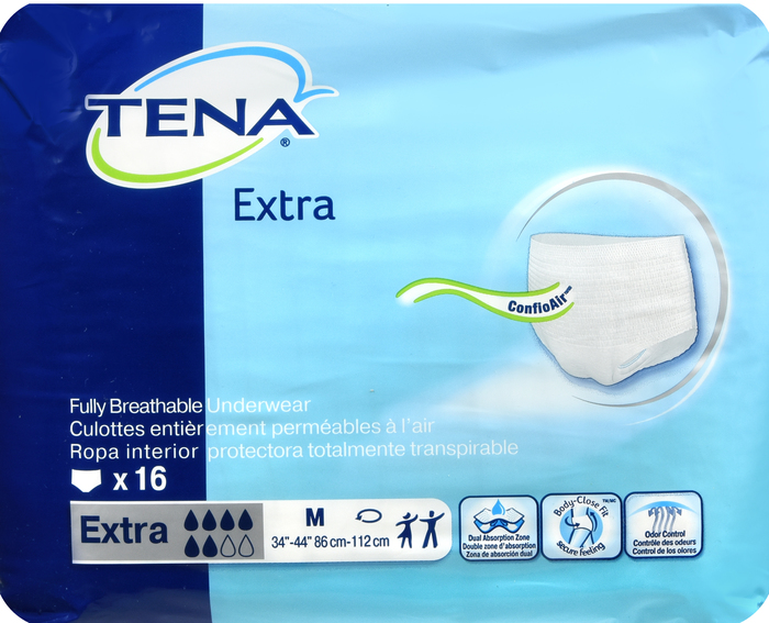 TENA PROTCTVE UNDRWR XTRA ABSB MD 4X16CT