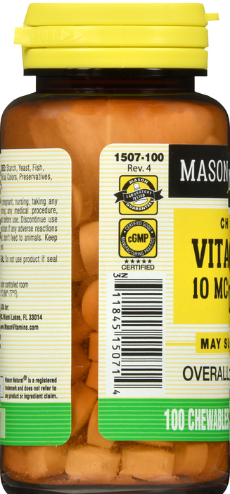 MASON VITAMIN D 400IU CHEWABLE TABLET 100CT