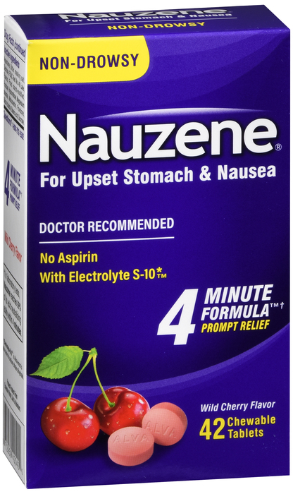 Nauzene Nausea Relief Wild Cherry Chewable Tablets 42ct