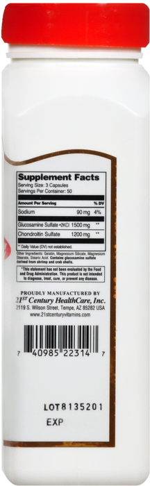 21st Century Glucosamine & Chondroitin 500/400mg Capsules 150ct