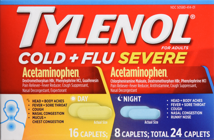 TYLENOL COLD/FLU SEVERE DAY/NIGHT CAP 24