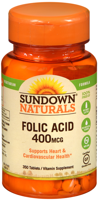 Folic Acid 400mcg Tablets 350ct Sundown